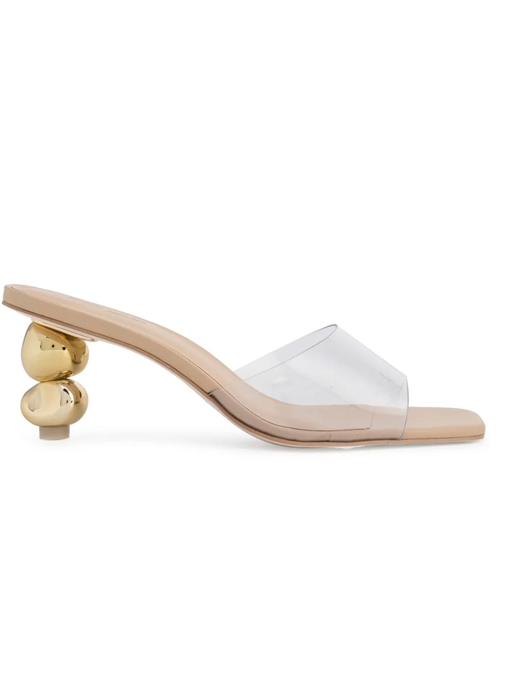 Cult Gaia Gigi Clear Pvc Mule Sculptural Gold Ball Heel Eu 40 Us 9